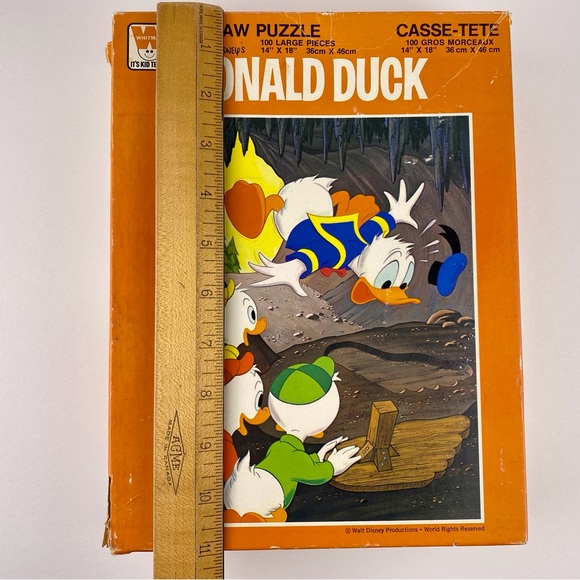 Donald Duck jigsaw puzzle, vintage Disney 1970s, 100 large piece, 14" x 18" - Picture 11 of 13